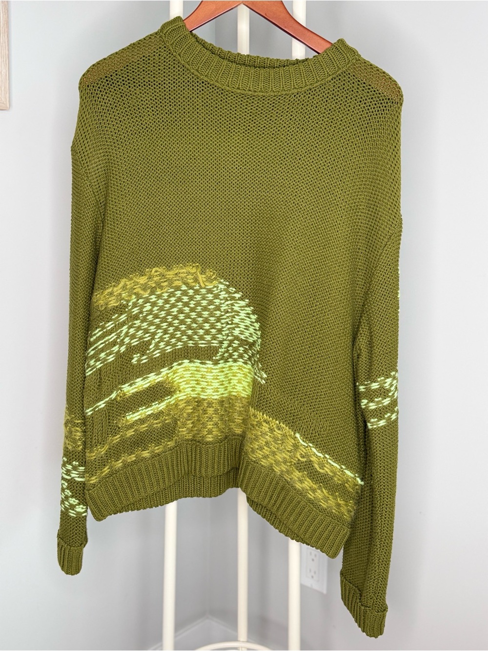HAND-CROCHETED CREW-NECK SWEATER Knit Sweater